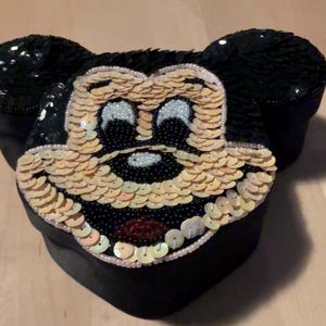 Vintage Mickey Mouse Sequins Box 7x5 Excellent Condition.