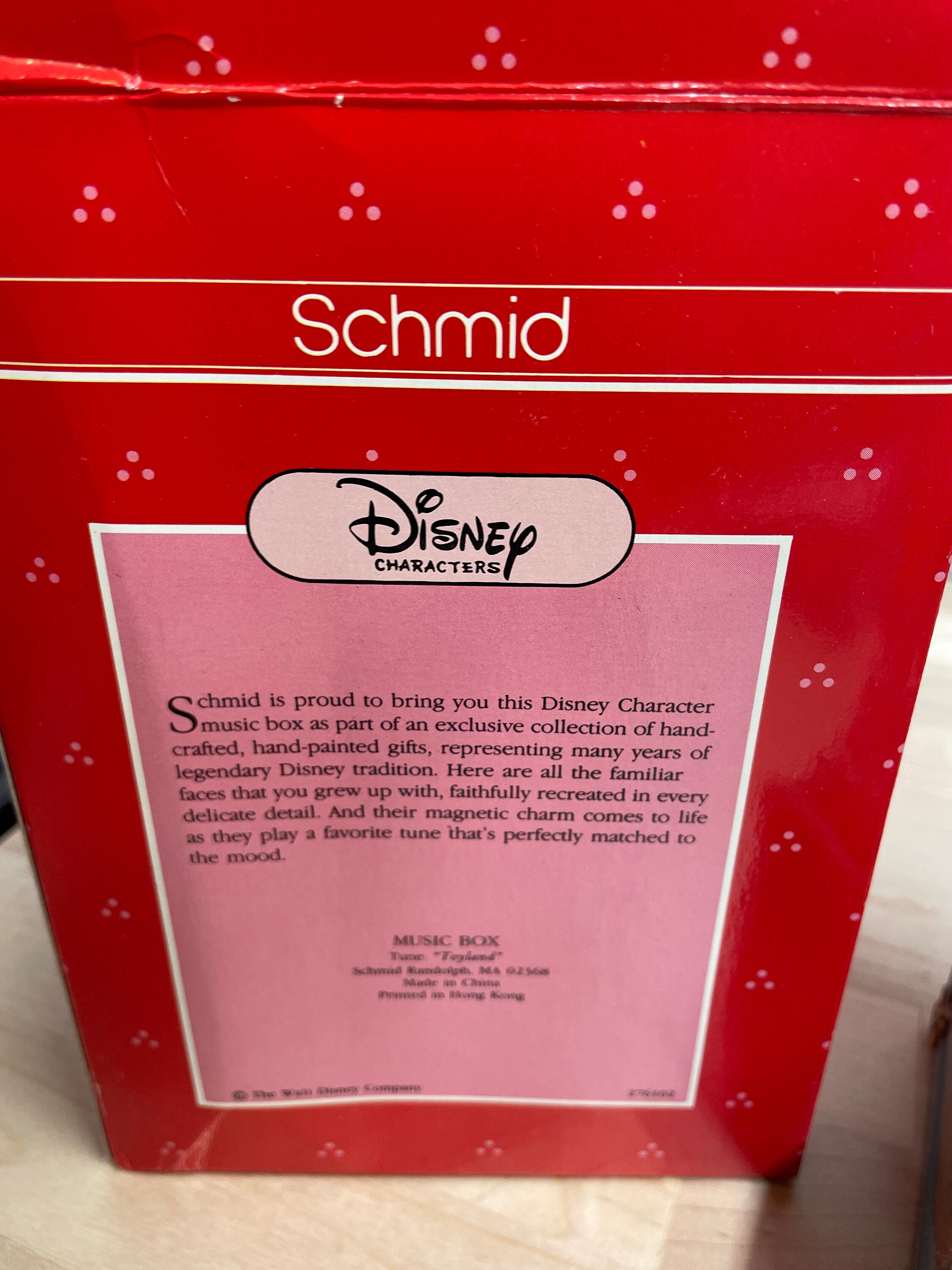 Rare Schmid Disney Characters Mickeys Toy Chest Retired Music Box Blue