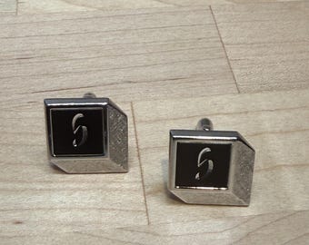 Boutons de manchette monogramme initial lettre S argenté Bijoux homme