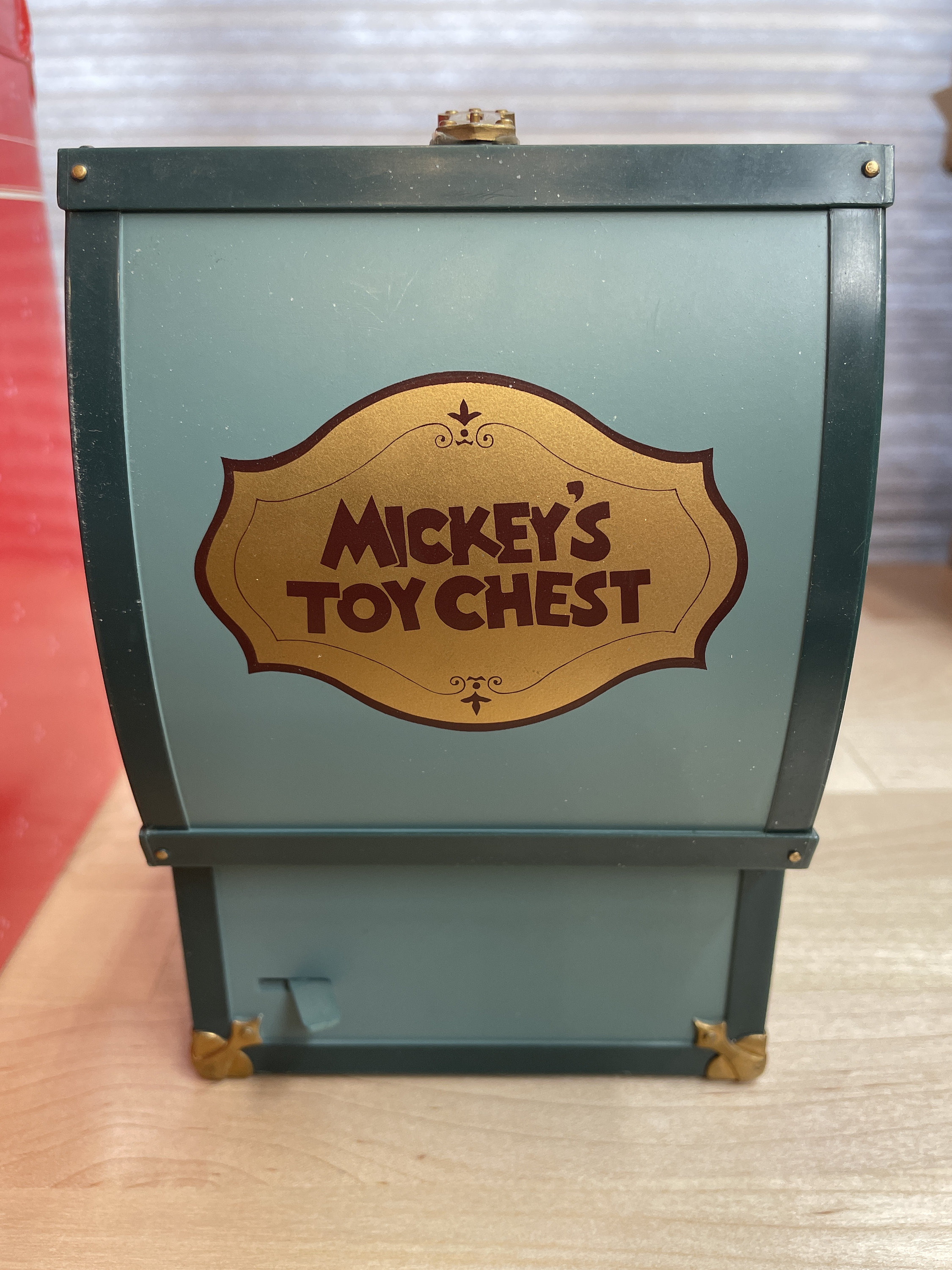 Rare Schmid Disney Characters Mickeys Toy Chest Retired Music Box Blue