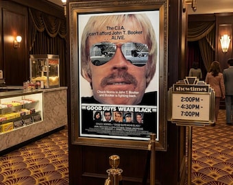 Authentic and Vintage 1977 Theatrical One Sheet Folded Poster Chuck Norris “Good Guys Wear Black” 25x37. Good Condition.