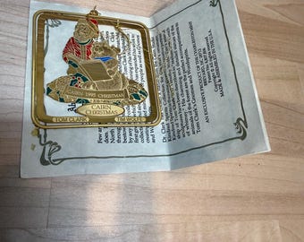 1995 CAIRN Christmas Tom Clark & Tim Wolfe Brass Ornament with Tom Clark Case