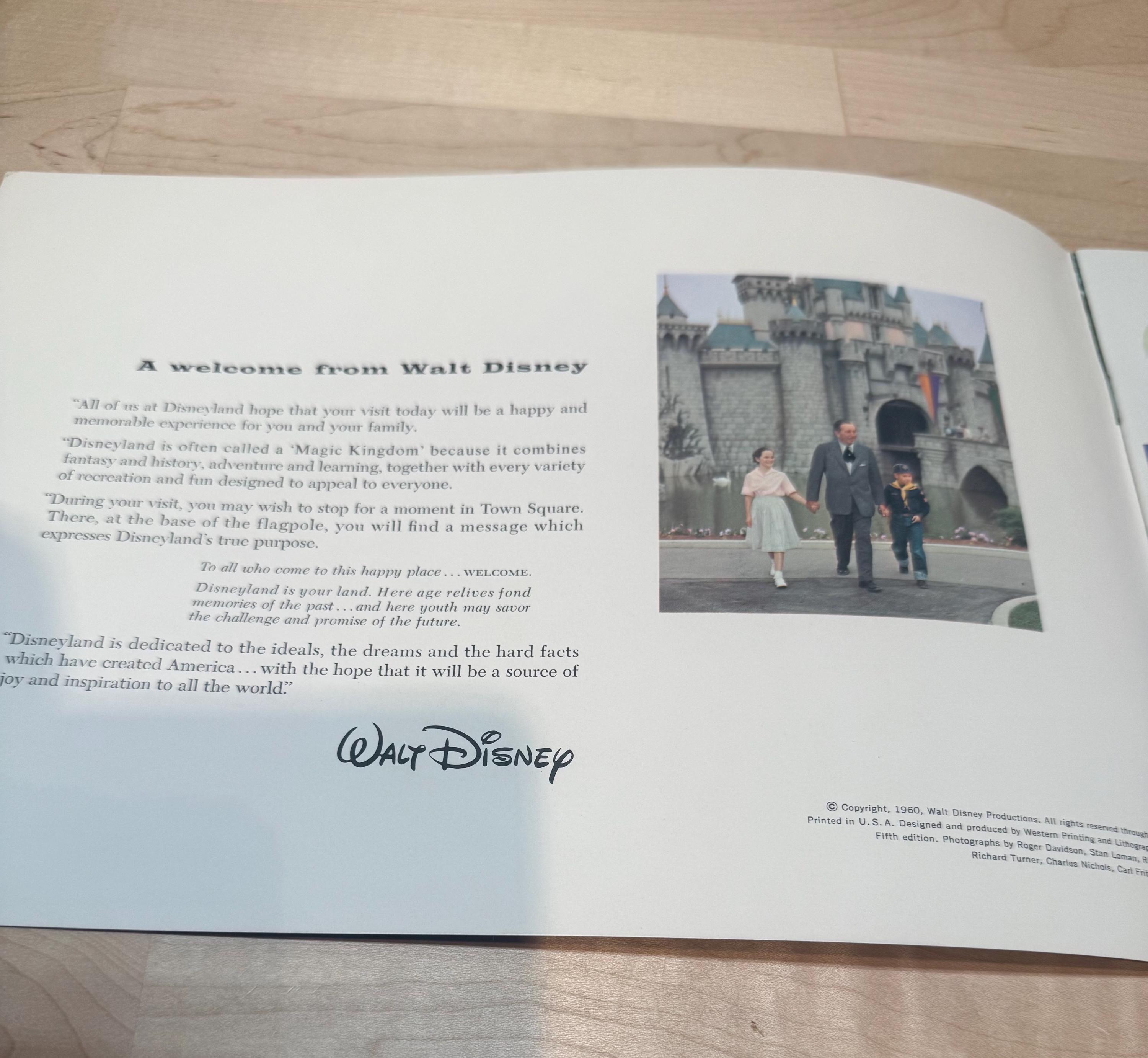 1960 Walt Disney Guide to Disneyland Souvenir Book With Writing on