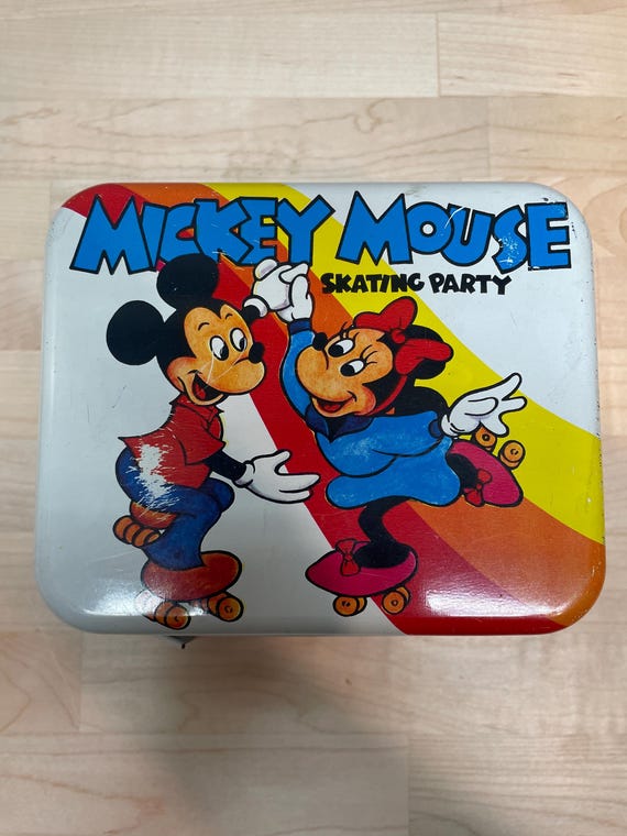 その他 Disney Mickey Mouse Skating Party Tin Vintage Mickey Mouse Skating Party Tin - Etsy
