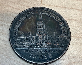 Pièce de la médaille souvenir du tremblement de terre et de l'incendie de San Francisco de 1906
