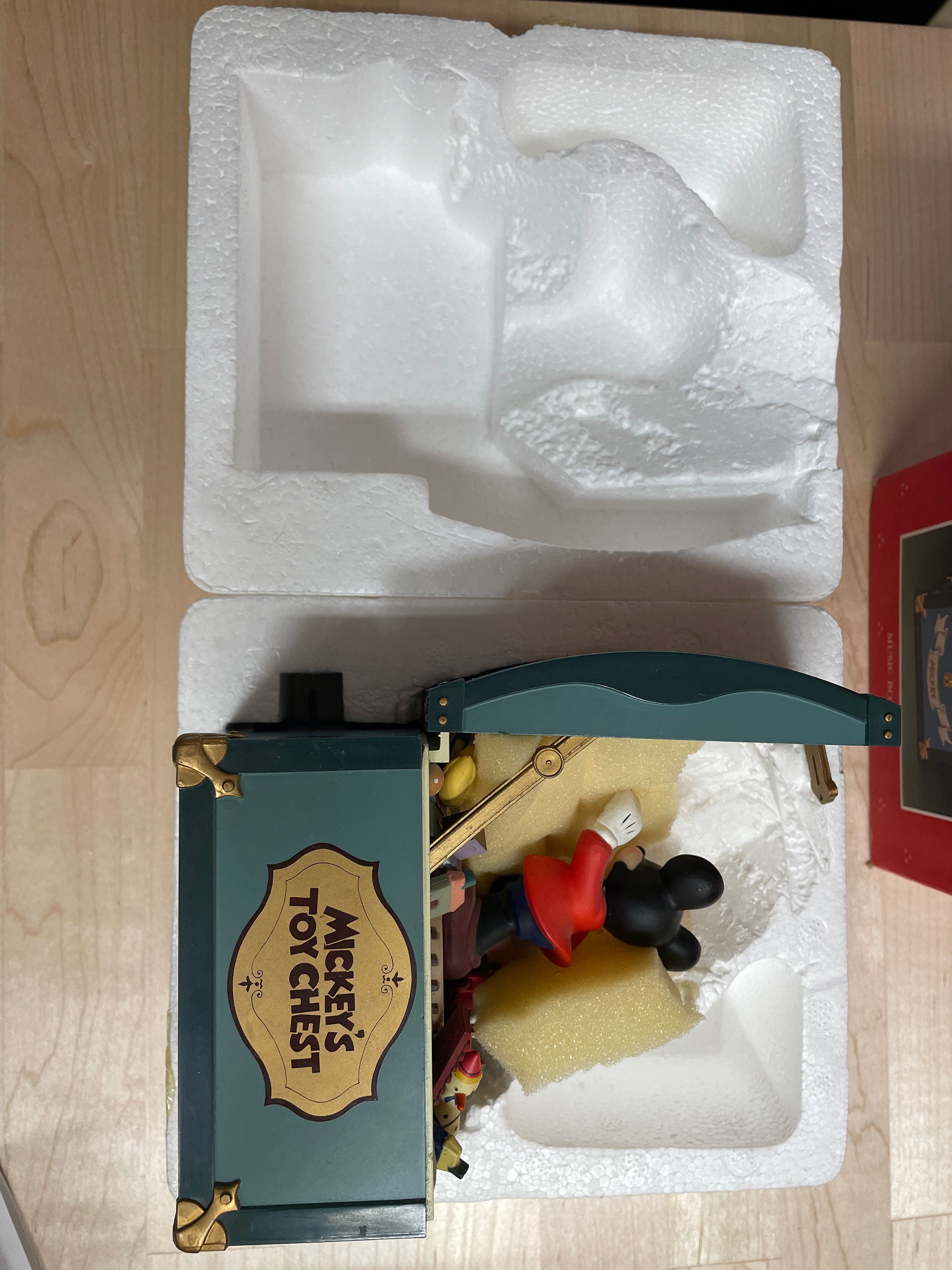 Rare Schmid Disney Characters Mickeys Toy Chest Retired Music Box Blue