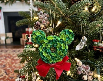 Disney Gallery Mickey Mouse Ears Holly Berry Ornament. Good Condition.