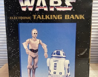 Vintage 1995 STAR WARS Electronic Talking Bank R2-D2 & C-3PO No