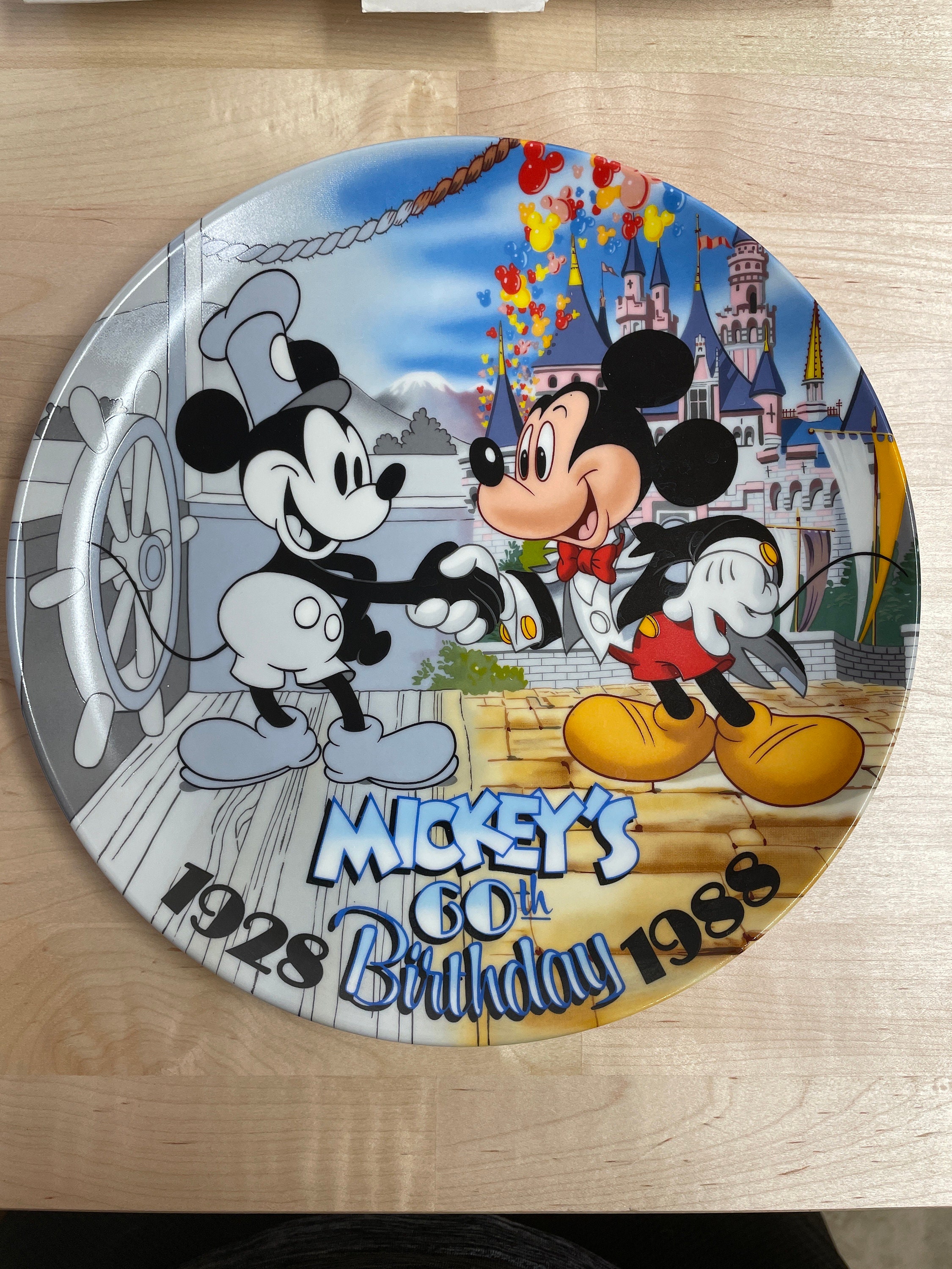 Vintage Rare Mickey's 60th Birthday 1928-1988 Plate. - Etsy UK