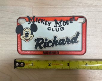 Mickey Mouse Club Member Plasic Sign “Richard”.