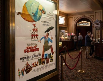 Authentic Original Theatrical One-Sheet Folded Poster 1970 Re Released “Son of Flubber” Excellent Condition. 27x41.
