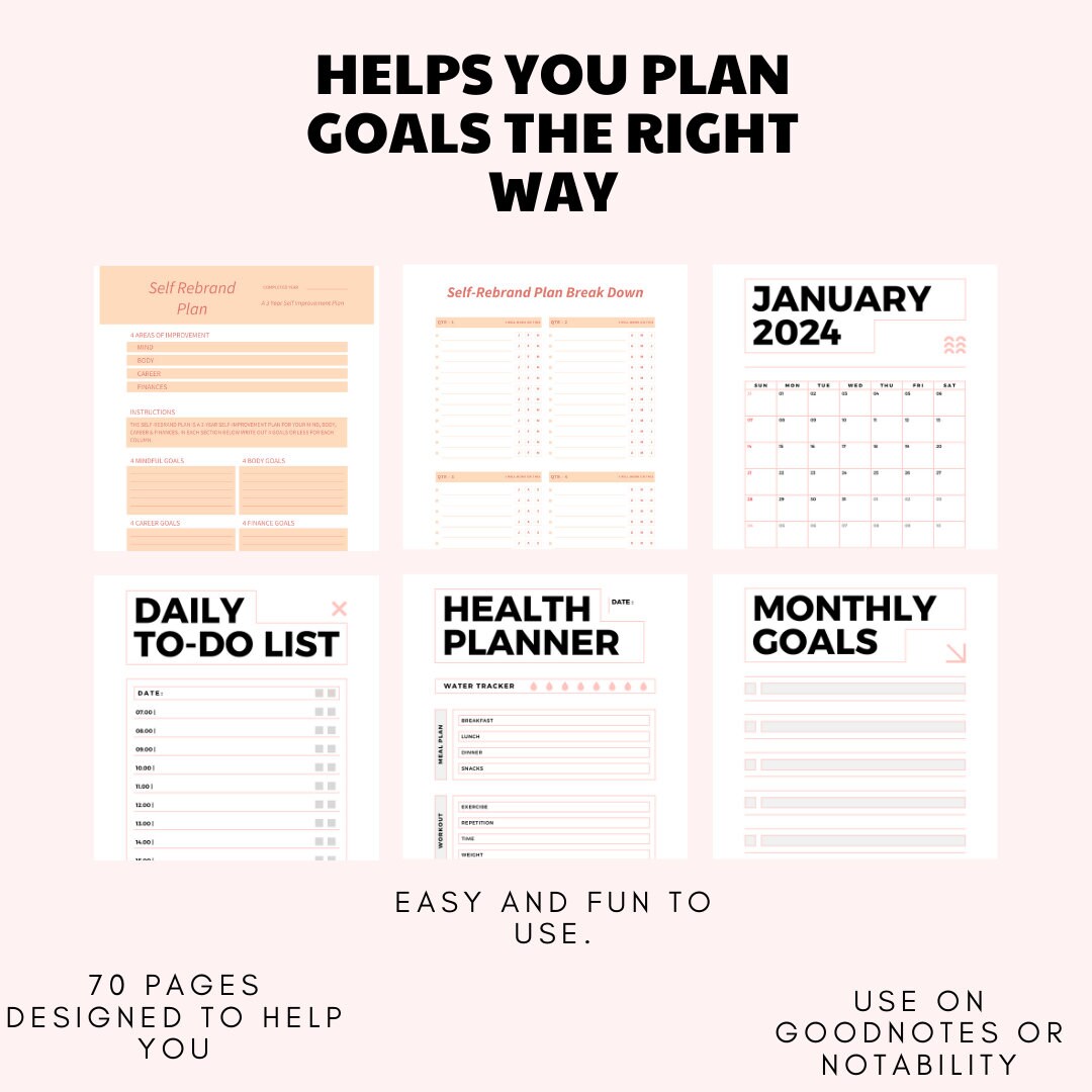 Goal Planner Bundle, 2024 Goals Tracker, SMART Goal Setting Kit, New ...
