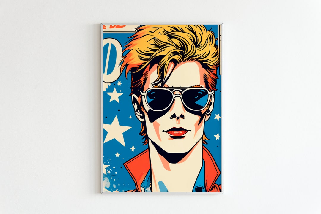 David Bowie Poster Comic Retro Wall Decor Living Room Poster Etsy