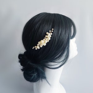 Pearl Wedding Hair Comb: Gold Bridal Headpiece, Prom Hair Pin