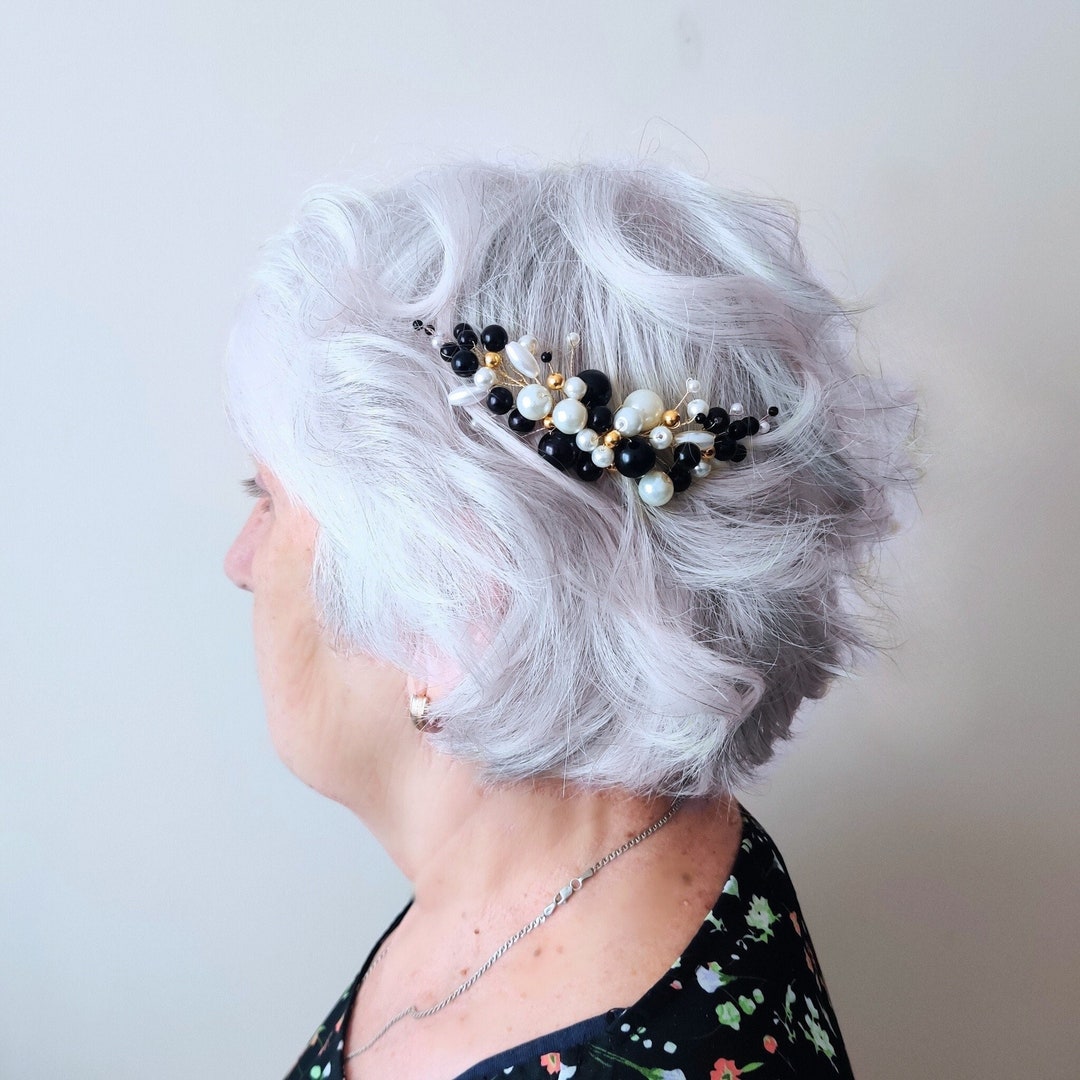 black wedding headpiece