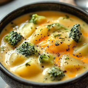 Crockpot Potato Broccoli Cheddar Soup Recipe (Instant Download)