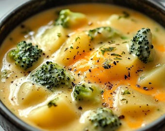 Receta de sopa de papa, brócoli y queso cheddar en olla de cocción lenta (descarga instantánea)