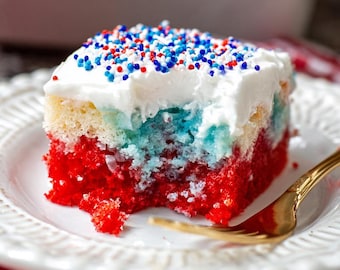 Red White and Blue Poke Cake Recipe: Patriotic Dessert (PDF Download