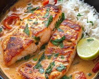 Thai Coconut Curry Salmon Recipe: Creamy & Flavorful (PDF Download)