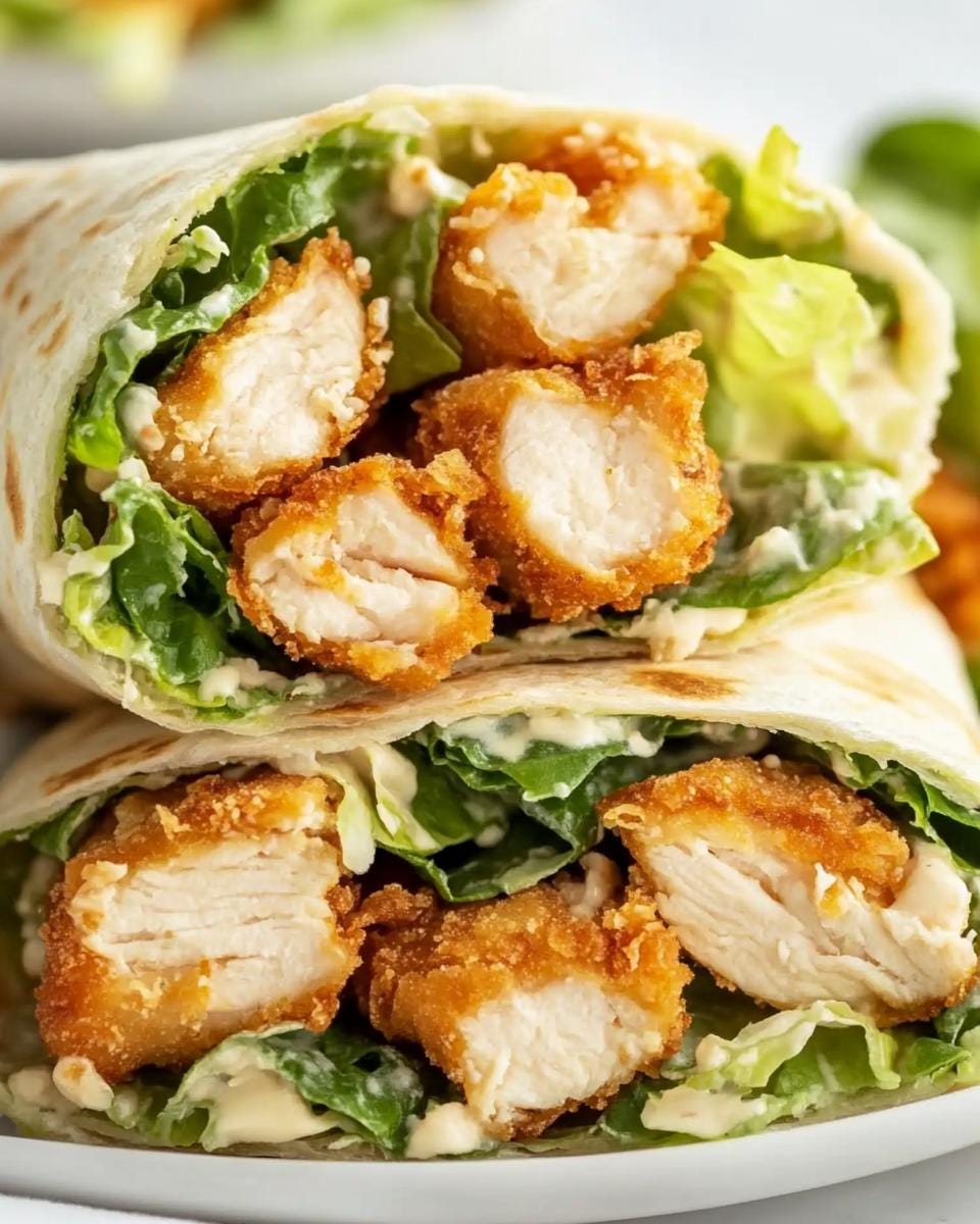 Crispy Chicken Caesar Wraps Recipe: Printable Instant Download
