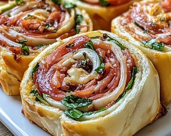Italian Sub Pinwheel Recipe: Savory Appetizer (Instant Download)