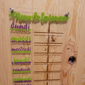 Wöchentliches Menü-Organisations-Wandschild – Vertikales Schild