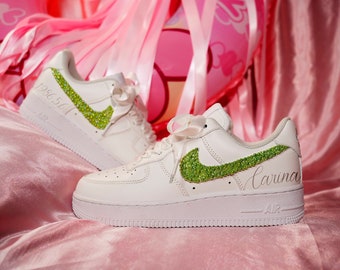 Sneaker Bridal Custom, Bruids sneaker, Groene Parel Schoenen, Handgemaakt cadeau, Sneaker Bridal Custom