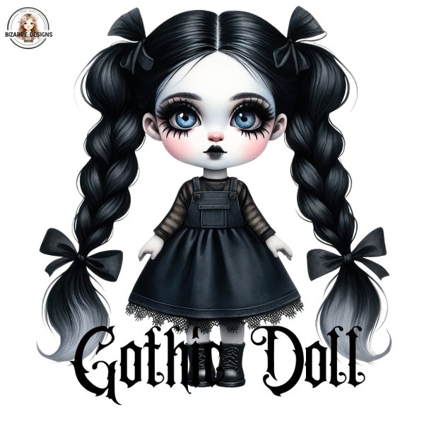 Gothic doll clipart bundle,Easter clipart,Dark Fantasy Doll Clip Art,Victorian Girl PNG Bundle, Neo Gothic Art, Digital Download, Scrapbook