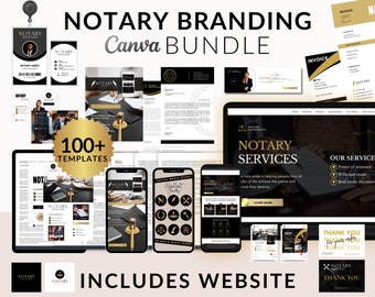 Notary Branding Canva Bundle: Website, Templates, Marketing (Editable)