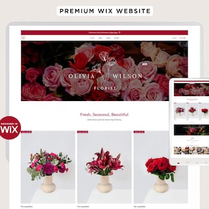 Flower Shop Romantic Wix Website Template: Editable Florist Design