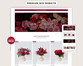Flower Shop Romantic Wix Website Template: Editable Florist Design