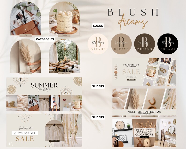 Wix E-commerce Website Template, Wix Website Design, Online Store, Online shop, Wix Template Wix Theme Wix Layout Wix Shop Boho, Any Product