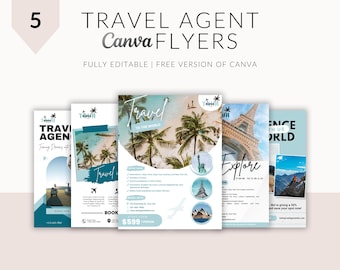 Travel Agent Flyer Templates: Editable Holiday Marketing (Canva, Digital Download)