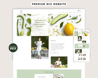 Modelo de site Wix editável para nutricionista: profissionais de bem-estar