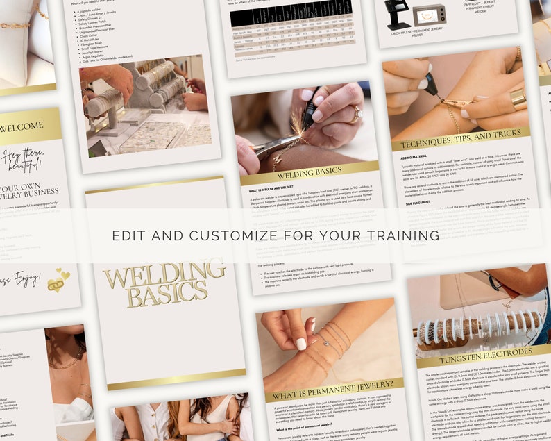 Permanent Jewelry Training Manual for Trainers, Training Course, Mentor Resource, Comprehensive Guide, 112 Pages, Edit in Canva
