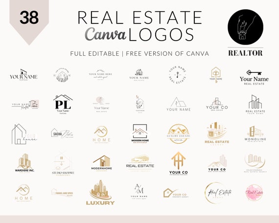 Editable Real Estate Logos: Realtor Branding Templates (Edit in Canva)