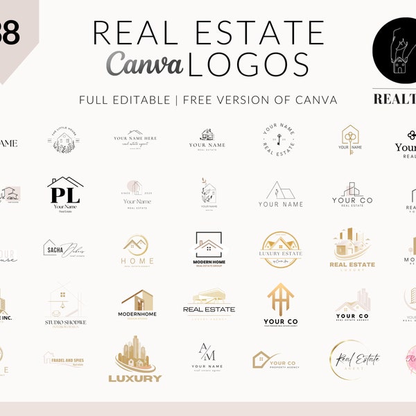 Real Estate Logos, Realtor Logos, Estate Agency Logos, Real Estate Branding, Realtor Business, Edit in Canva