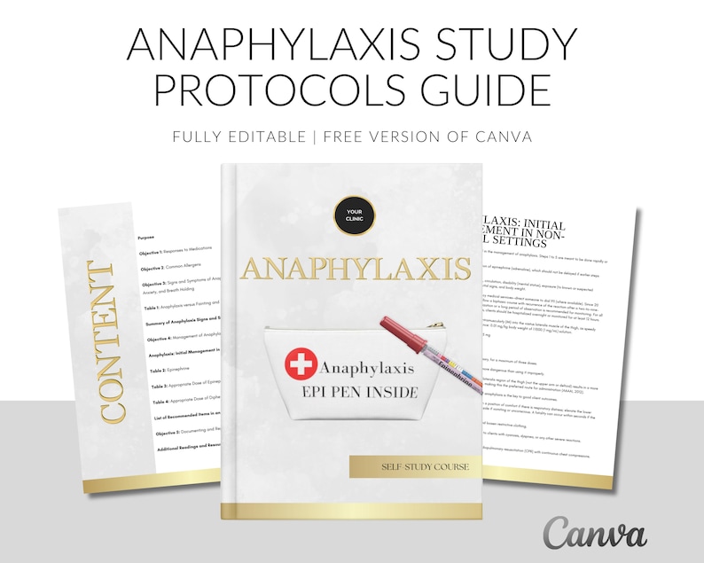 Anaphylaxis Protocols Handbook: Clinic Self Study Guide (PDF Ebook) - Etsy