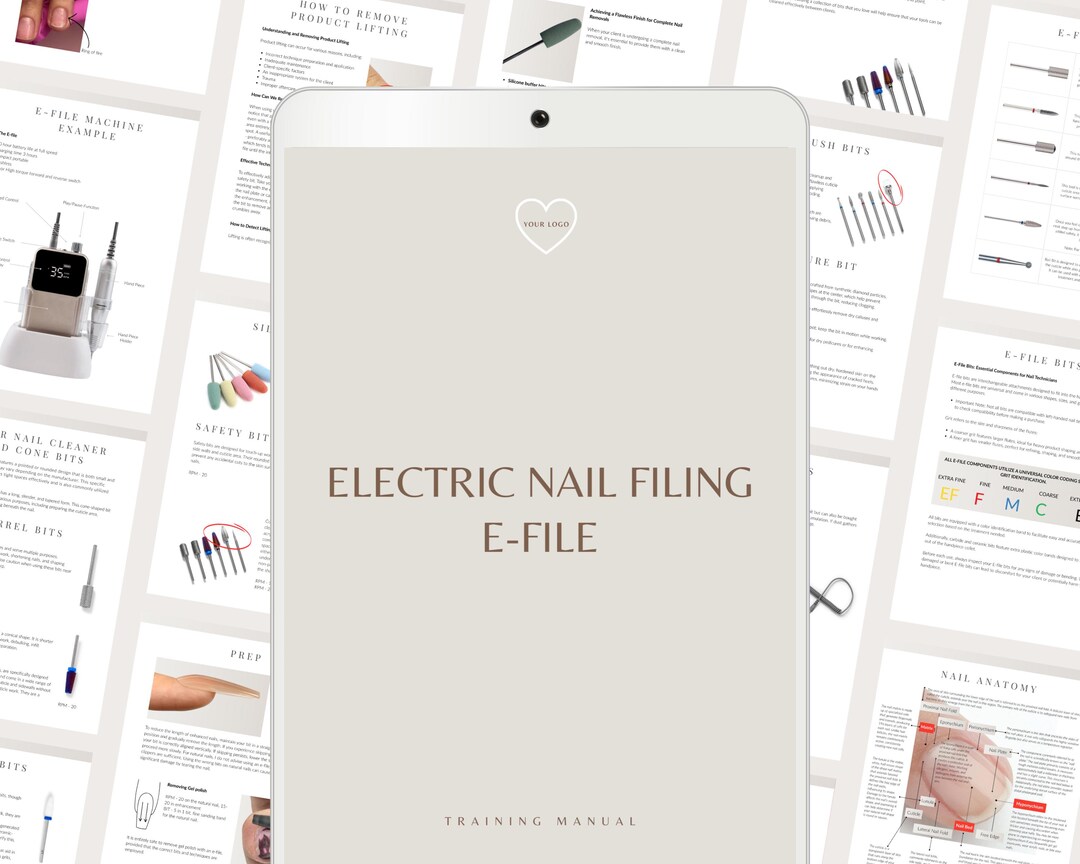 Electric File Training Manual | E-file Nails | Editable Canva Study ...