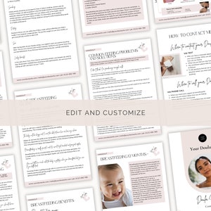 Breastfeeding Handouts, Doula Templates, Doula Handouts, Birthworker Business, Edit in Canva