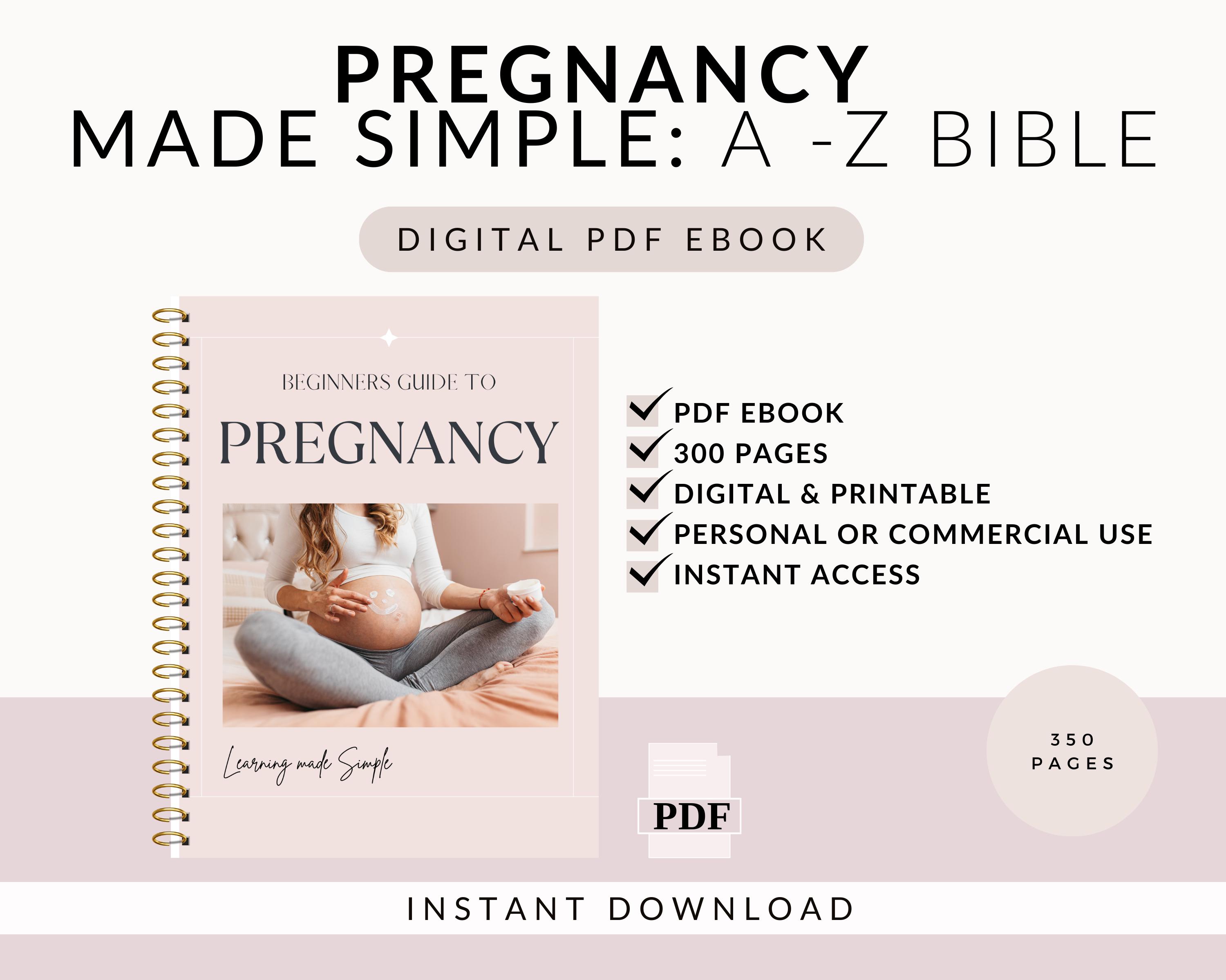 Pregnancy Comprehensive Guide, Digital eBook, PDF Download, Prepare & Plan Pregnancy, Trimesters, Labor and Delivery, Instant Access