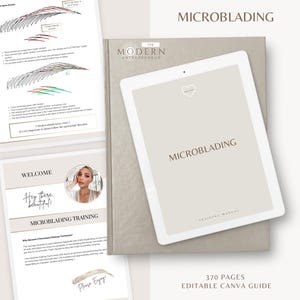 Microblading Training Manual, PMU Training Guide, Students, Educators, Edit in Canva