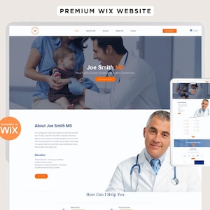Doctor Physician Wix Website Template: Editable Medical Clinic Design