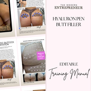 Hyaluron Pen Butt Filler Training Manual: Editable Canva Guide