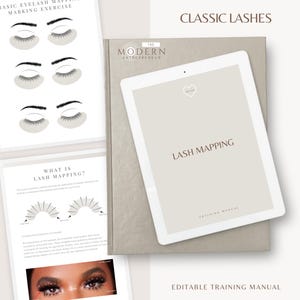 Lash Mapping Workbook, Canva Editable Training Guide (PDF Download)