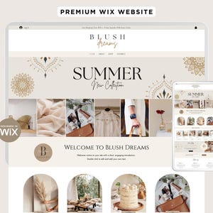 Boho Wix E-commerce Website Boutique Template: Online Store Design