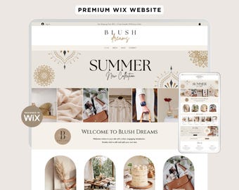 Boho Wix E-commerce Website Boutique Template: Online Store Design