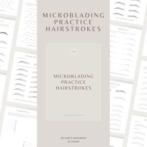 Hairstrokes Nanoblading & Microblading PMU Student Practice Training Booklet (Editable Canva)