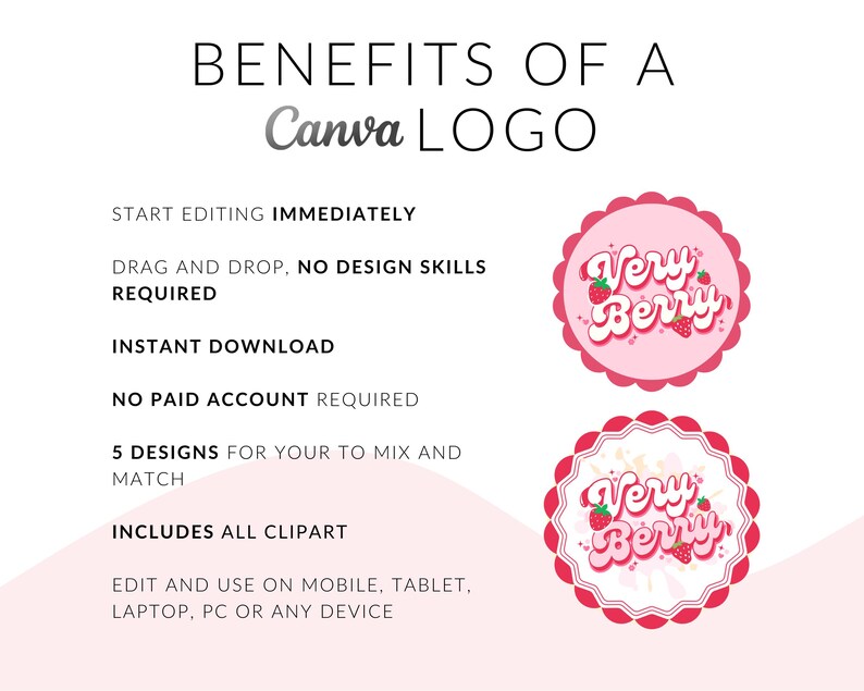 customize 12,310+ pink logo templates online - canva... Retro Pink Logo Design Template: Editable DIY Business Branding - Etsy