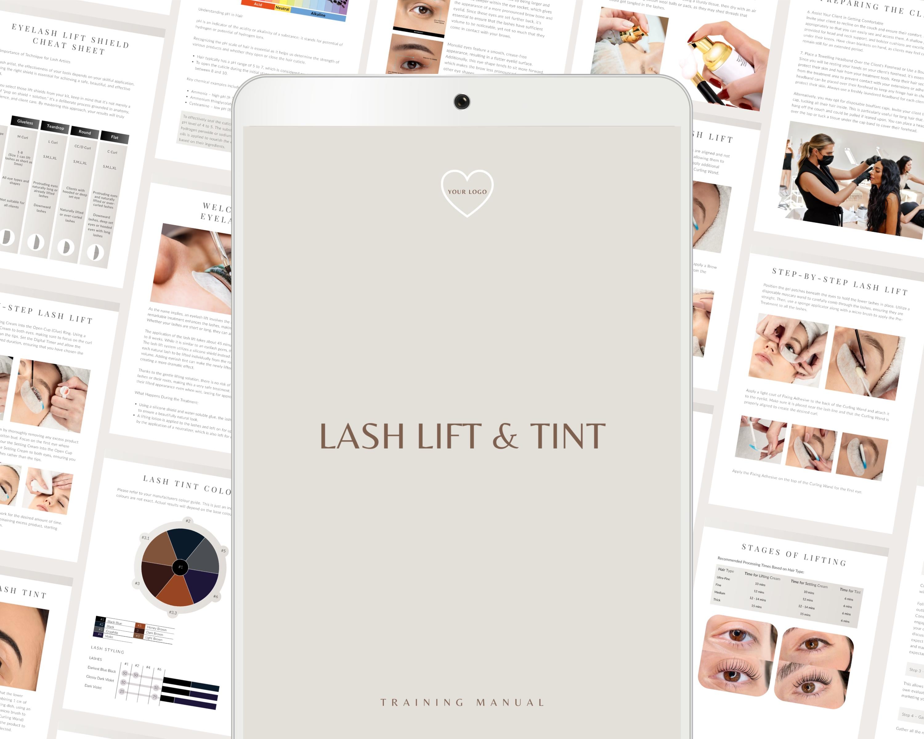 Lash Lift & Tint Training Manual | Editable Canva Study Guide Template ...